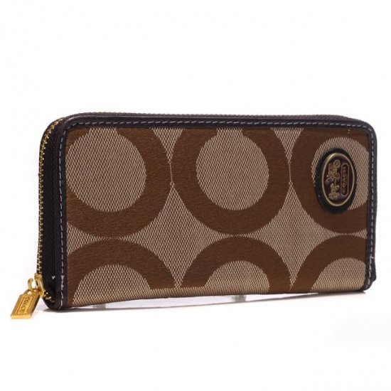 Coach Big Logo Large Camel Wallets ARH - Click Image to Close